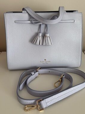 NEW♠️Kate spade New York light purple Tassel Leather Crossbody Bag authentic